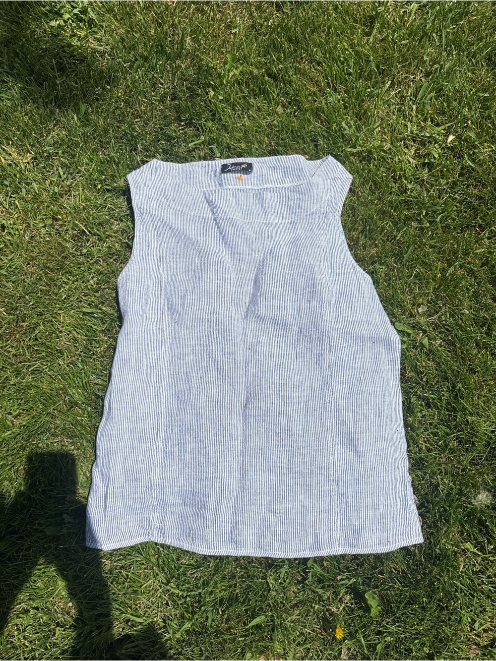 John P Greece Linen Tank med